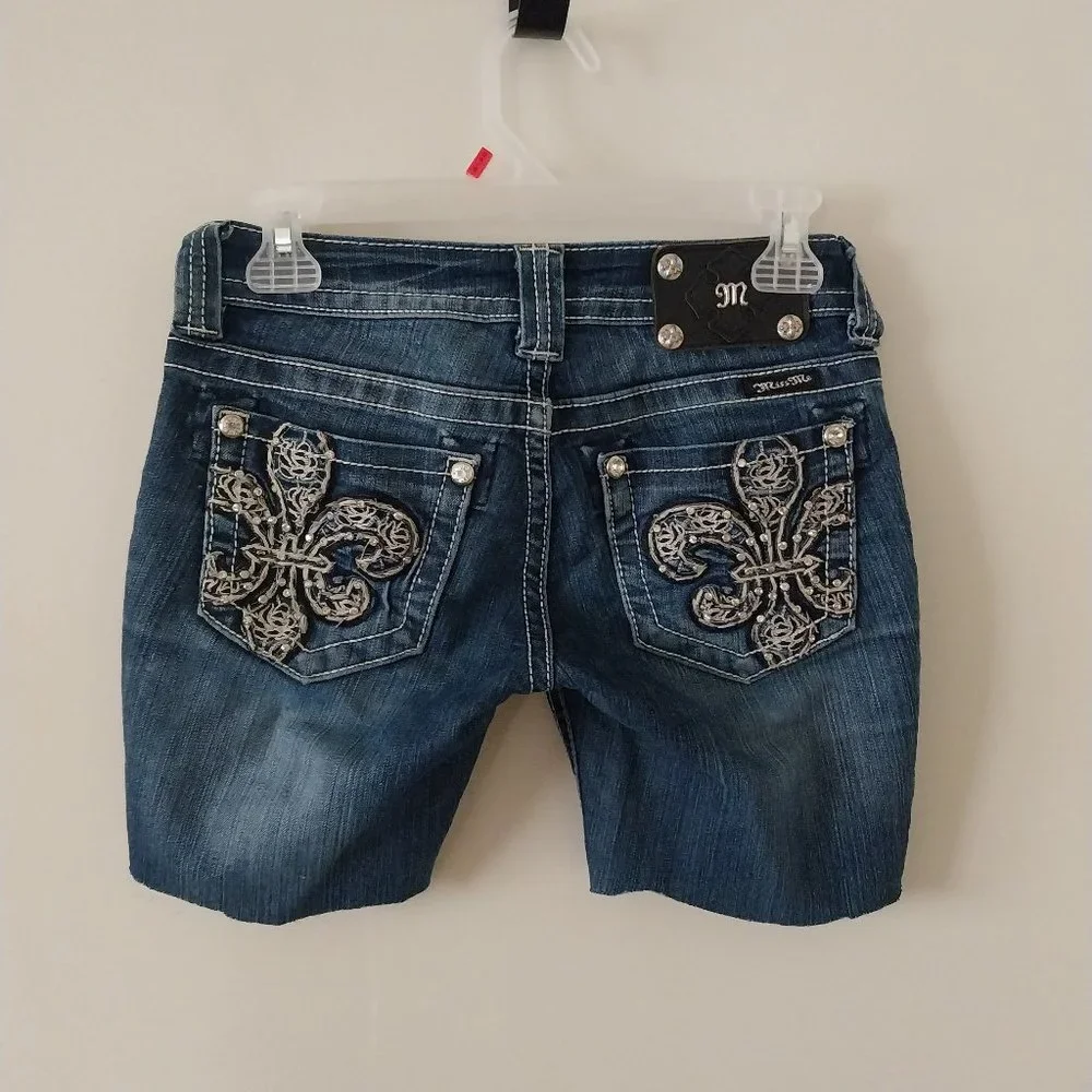 Miss Me Dark Wash Cut Off Shorts